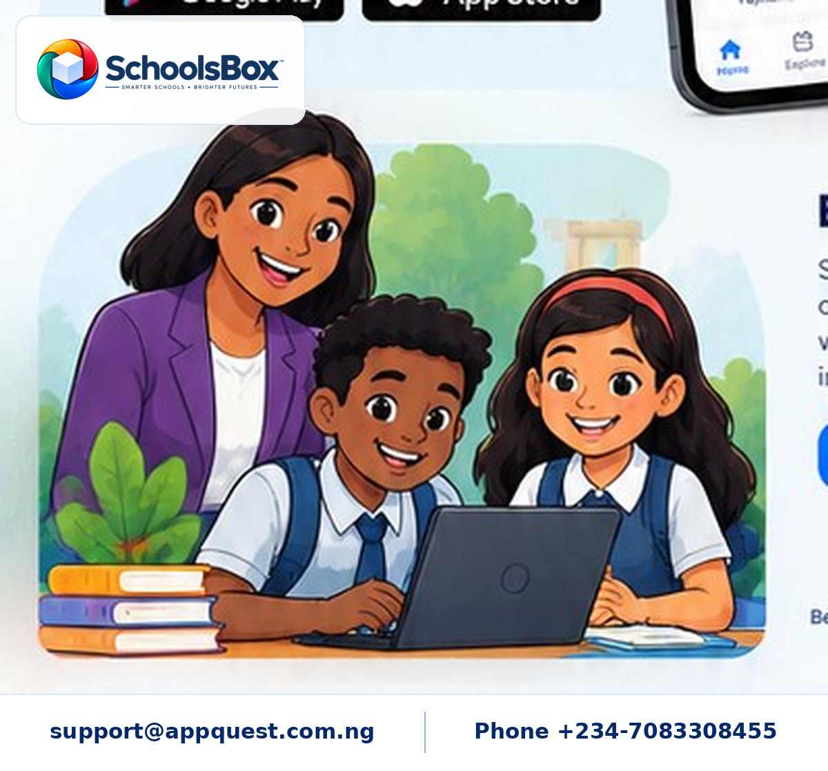 Parent supporting students using a laptop